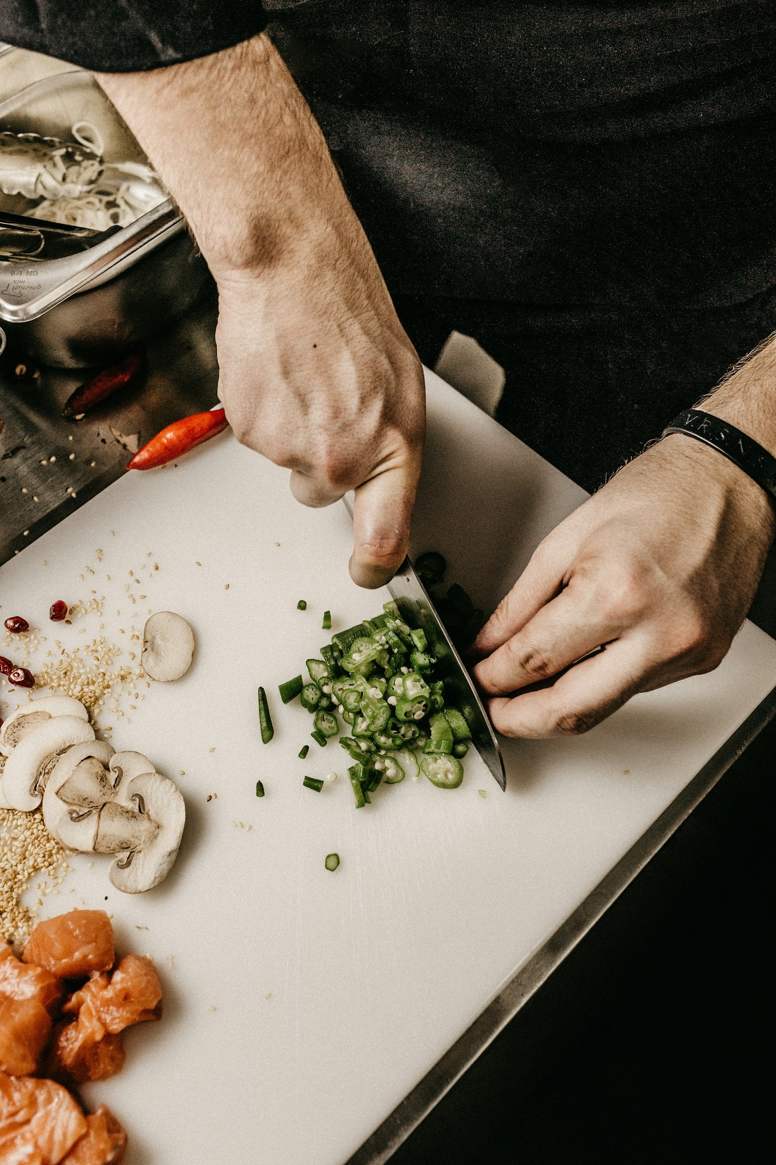 A chef at work in the kitchen
